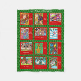 12 dagen kerststaartdieren fleece deken