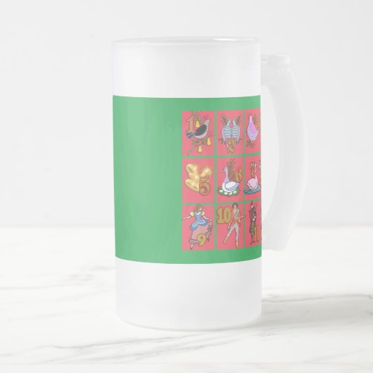 12 dagen kerstT-shirts, kleding, geschenken Matglas Bierpul (Voorkant rechts)