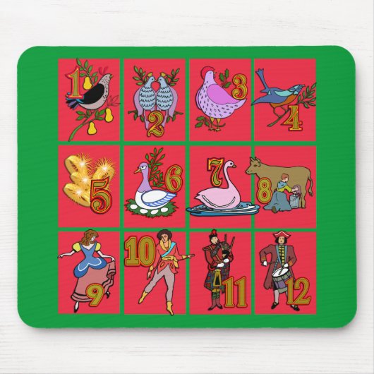 12 dagen kerstT-shirts, kleding, geschenken Muismat (Voorkant)