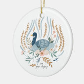 12 dagen kerstvakantie traditioneel gans keramisch ornament (Links)