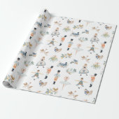 12 dagen kerstvakantiepatroon cadeaupapier (Uitgerold)