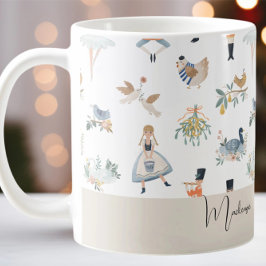 12 dagen kerstvakantiepatroon koffiemok