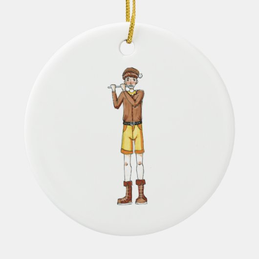 12 dagen kerstversiering - 11 pipleidingen keramisch ornament (Voorkant)