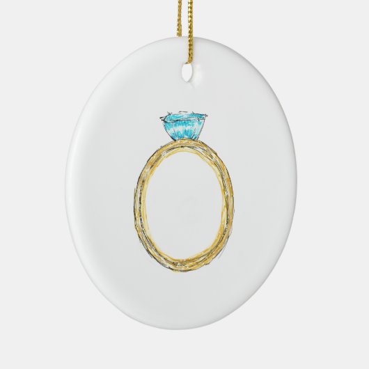 12 dagen kerstversiering - vijf gouden rondingen keramisch ornament (Rechts)