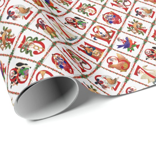 12 dagen kerstvierkant afdrukken cadeaupapier (Rol Hoek)