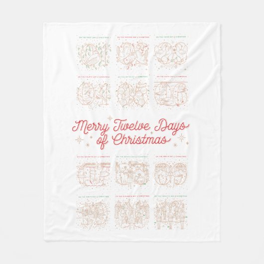 12 dagen kerstvlooiendop fleece deken (Voorkant)