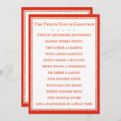 12 DAGEN LYRICS 5x7 Flat Kaart - Rood (Voorkant / Achterkant)