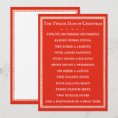 12 DAGEN LYRICS 5x7 Platte Kaart / Rood (Voorkant / Achterkant)