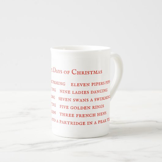 12 DAGEN LYRICS Bone China Mok (Voorkant rechts)