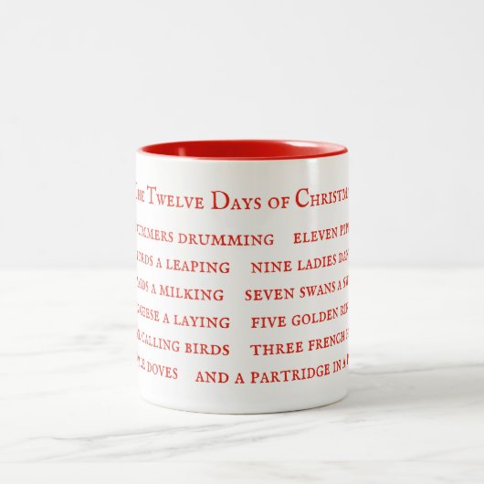 12 DAGEN LYRICS Red Two-Tone Mok (Center)