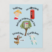 12 dagen met kerst grappige cartoon pun feestdagenkaart (Voorkant)