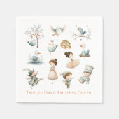 12 dagen met kerstillustraties servet (Voorkant)