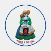 12 dagen met Kerstmis 8 dragen bij tot een melkend Metalen Ornament (Voorkant)