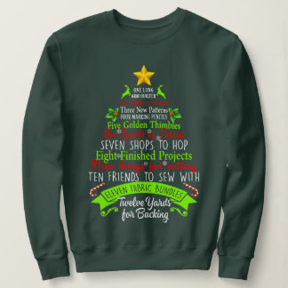 12 dagen met kerstvierkant stilstaand naaiwerk X Trui