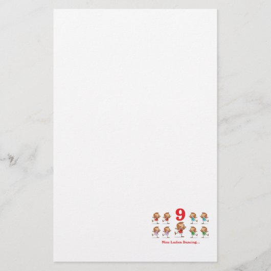 12 dagen negen dames dansen briefpapier (Voorkant)