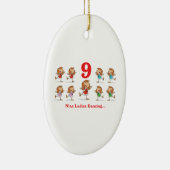 12 dagen negen dames dansen keramisch ornament (Rechts)