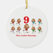 12 dagen negen dames dansen keramisch ornament (Voorkant)