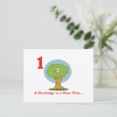 12 dagen partridge in een perenboom briefkaart (Staand voorkant)