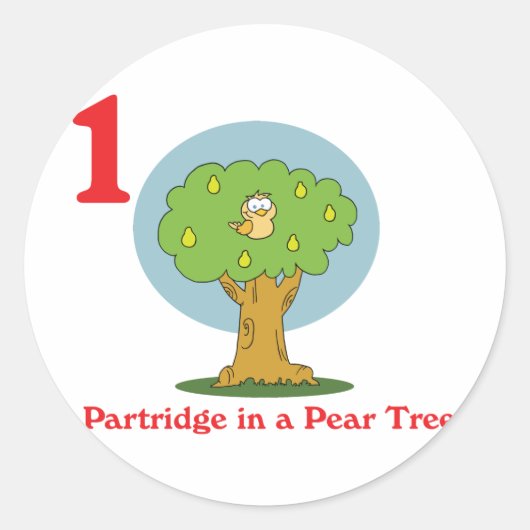 12 dagen partridge in een perenboom ronde sticker (Voorkant)