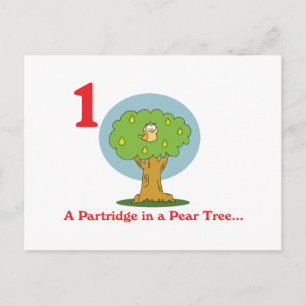 12 dagen patrijs in een perenboom briefkaart