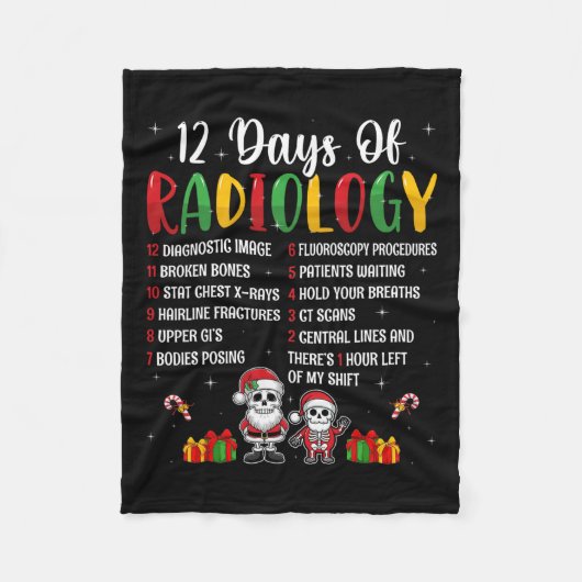 12 dagen radiologie Xmas Rad Tech Christmas Radio Fleece Deken (Voorkant)
