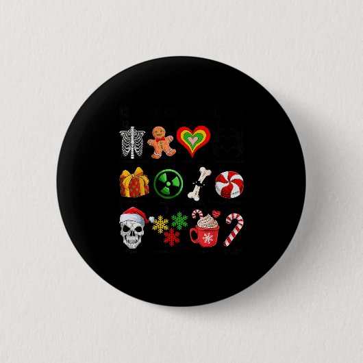 12 dagen radiologie Xray Tech Ct Mri vrolijk Kerst Ronde Button 5,7 Cm (Voorkant)