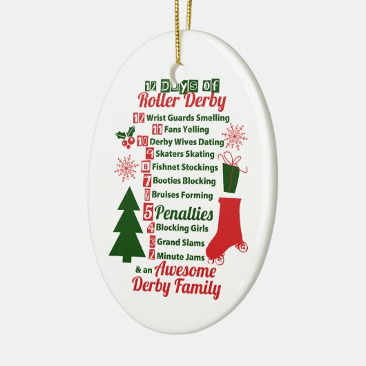 12 dagen Roller Derby-Kerstmis, rolschaatsen Keramisch Ornament (Links)