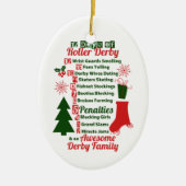 12 dagen Roller Derby-Kerstmis, rolschaatsen Keramisch Ornament (Voorkant)