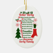 12 dagen Roller Derby-Kerstmis, rolschaatsen Keramisch Ornament (Achterkant)
