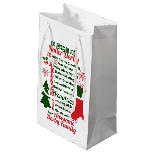 12 dagen Roller Derby-Kerstmis, rolschaatsen Klein Cadeauzakje (Achterkant Gekanteld)