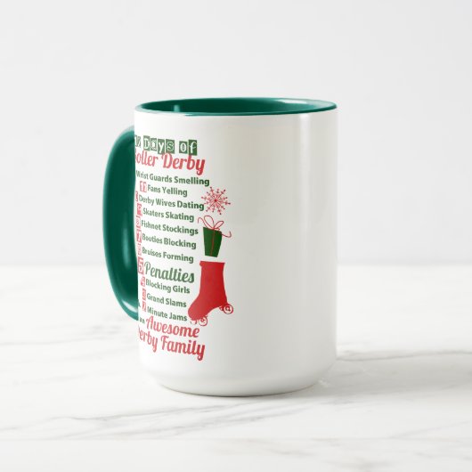 12 dagen Roller Derby-Kerstmis, rolschaatsen Mok (Voorkant links)