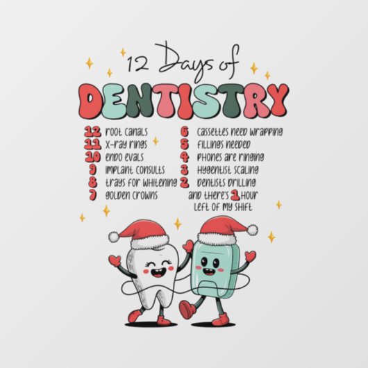 12 dagen tandheelkunde raamsticker (Vel)