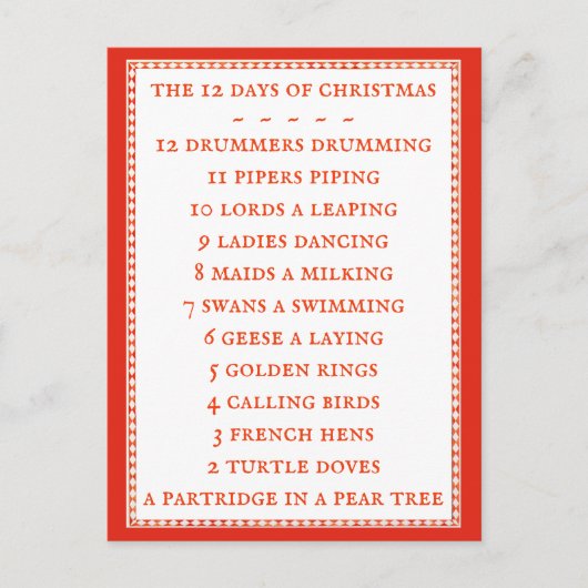 12 DAGEN TEKSTEN Briefkaart II (Voorkant)