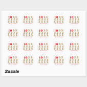 12 dagen tien heren die springen ronde sticker (Vel)