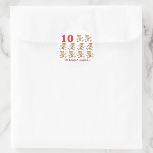 12 dagen tien heren die springen ronde sticker (Tas)