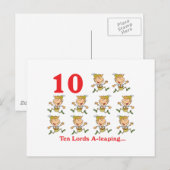 12 dagen tien lords a-leaping feestdagenkaart (Voorkant / Achterkant)
