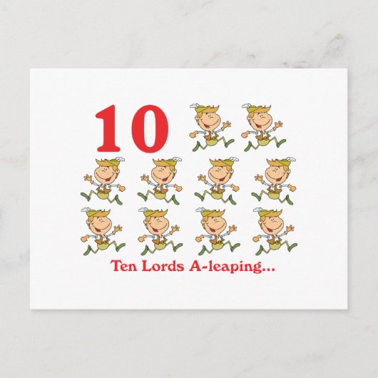 12 dagen tien lords a-leaping feestdagenkaart (Voorkant)