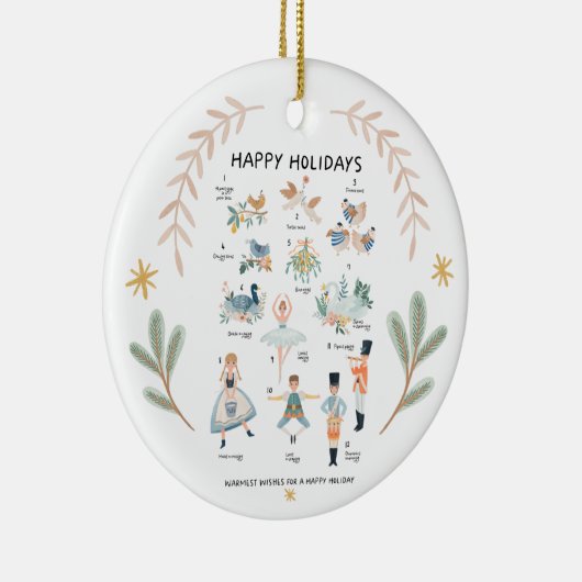 12 dagen traditionele kerstfeestdag keramisch ornament (Rechts)