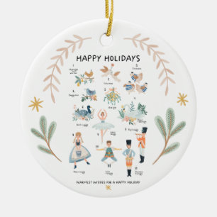 12 dagen traditionele kerstfeestdag keramisch ornament