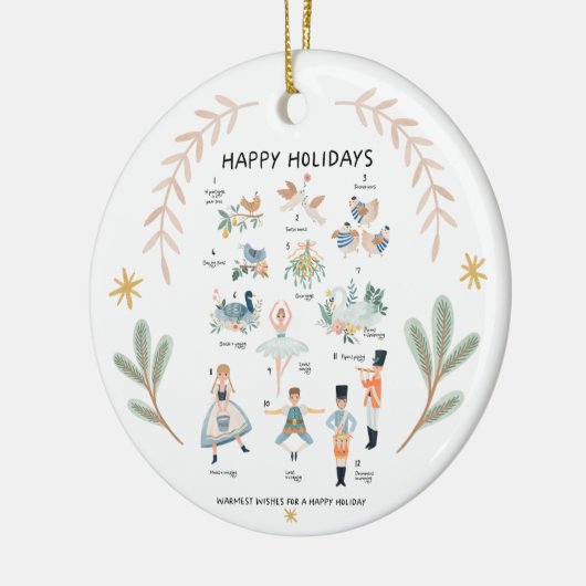 12 dagen traditionele kerstfeestdag keramisch ornament (Links)