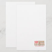 12 dagen twaalf drummers briefpapier (Voorkant / Achterkant)