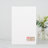 12 dagen twaalf drummers briefpapier (Staand voorkant)