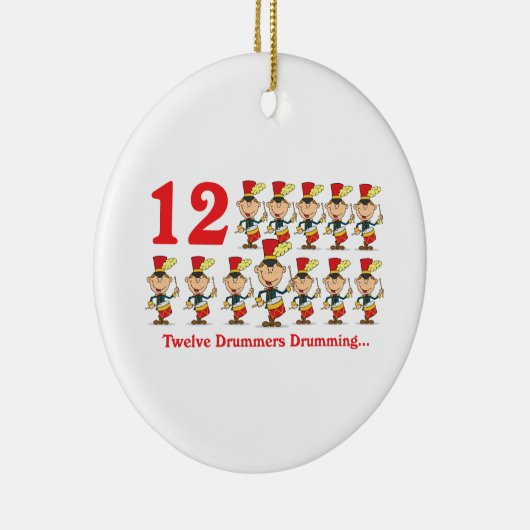 12 dagen twaalf drummers keramisch ornament (Rechts)