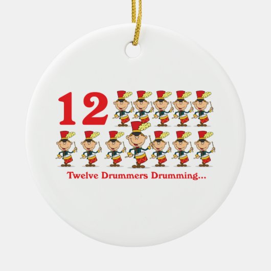 12 dagen twaalf drummers keramisch ornament (Voorkant)