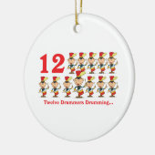 12 dagen twaalf drummers keramisch ornament (Links)
