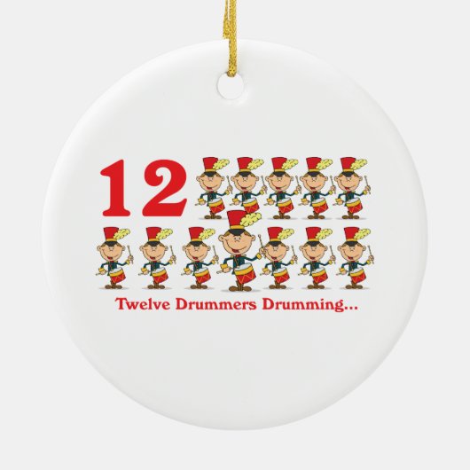12 dagen twaalf drummers keramisch ornament (Achterkant)