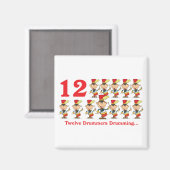 12 dagen twaalf drummers magneet (Voorkant / Achterkant)