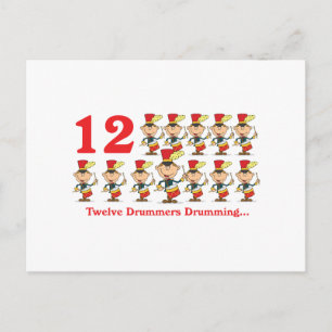 12 dagen twaalf trommelaars trommelend briefkaart