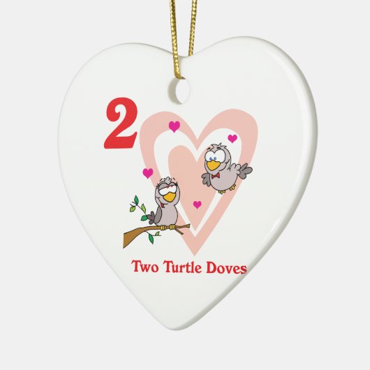 12 dagen twee schildpadden keramisch ornament (Links)