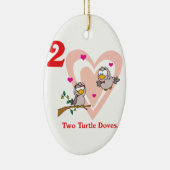 12 dagen twee schildpadden keramisch ornament (Rechts)